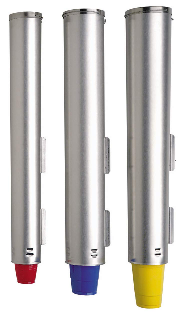 Dispense-Rite ADJ-NW-81 Surface Mount Gravity Feed Cup Dispenser, Stainless Steel, 3-1/4" to 3-7/8" Diameter, 4-1/8" Dia. X 25-1/2" L - Image 4
