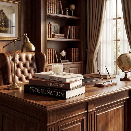 Lerheedi Set of 3 Decorative Faux Books with Photo Storage, Vintage Style Hollow Book Box for Living Room, Coffee Table, Bookshelf Decor, Hidden Storage with Scenic Prints & Quotes as a Keepsake Box - Image 3