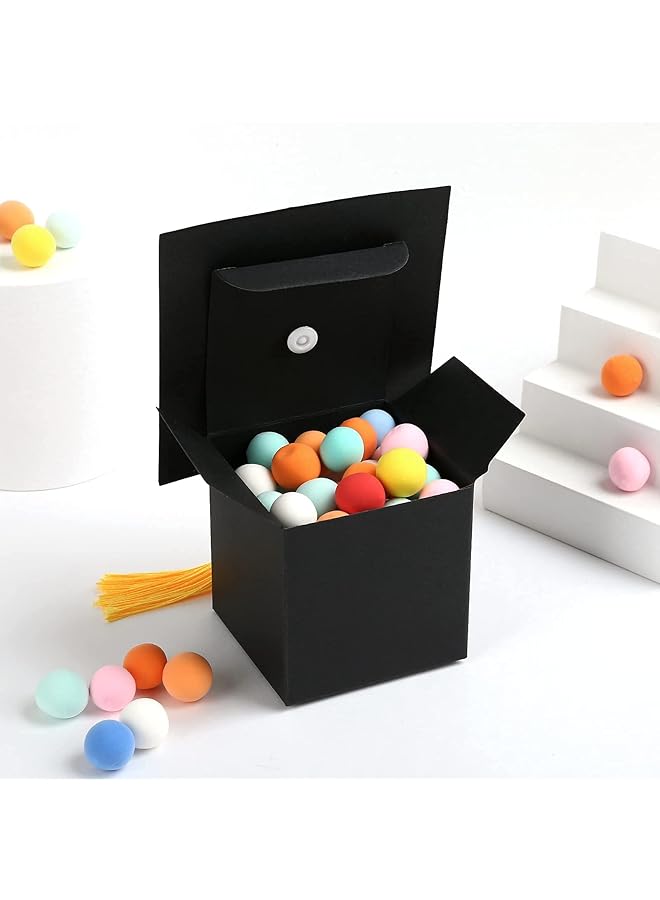 erorex 24 Pack Graduation Hat Candy Box 2023 Graduation Gift Box With Fringe For Graduation Party Supplies Decorative Candy Chocolate Souvenirs Yellow  - Image 2