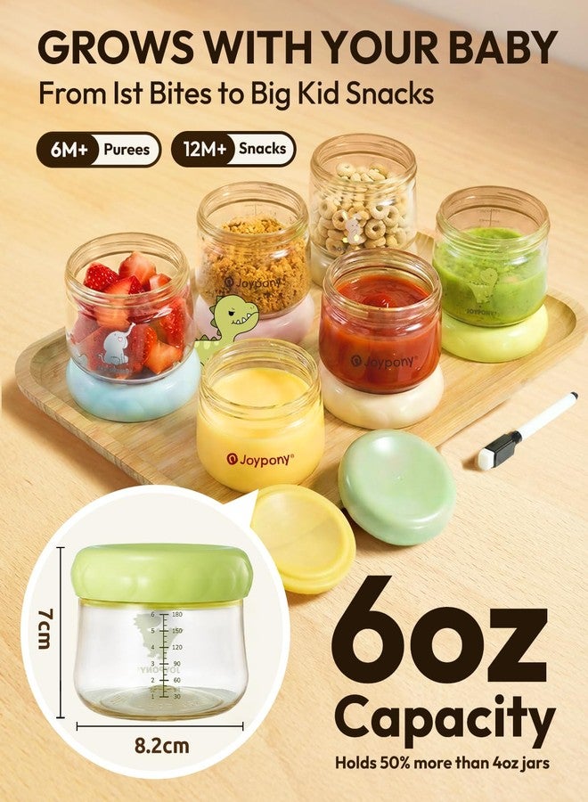 Joypony PPSU Baby Food Containers, 6oz Leakproof Baby Food Jars with Lids, Freezer Safe & Microwave Safe, Reusable Portion Storage Jars for Baby Puree, Toddler Snacks, BPA-Free, 6 Pack - Image 5