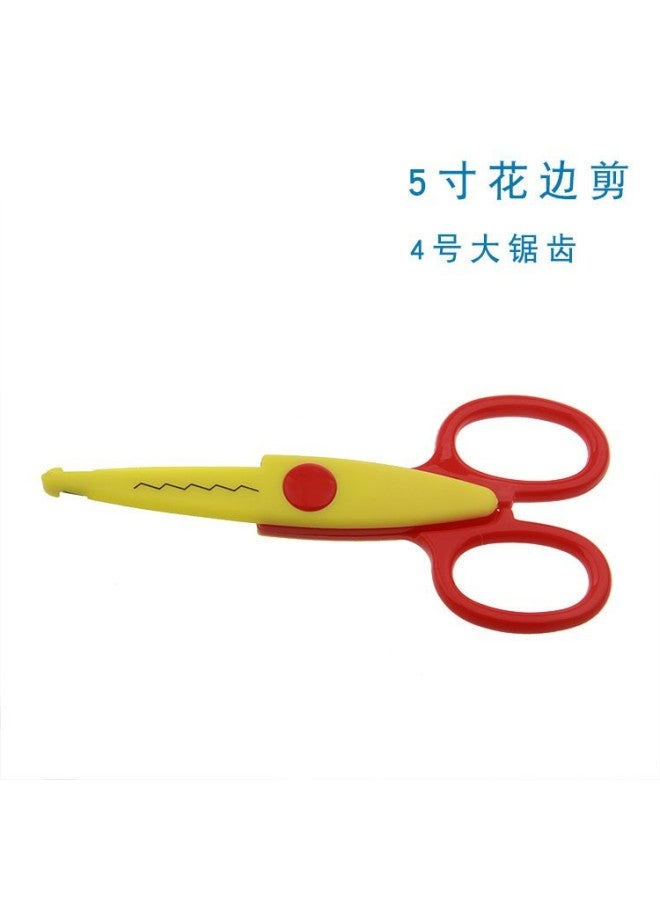 HELPS Children's Safety Plastic Handmade Fun Lace Scissors Student Cartoon Diy5 Inch Photo Album Photo Pattern Card Scissors - Image 1