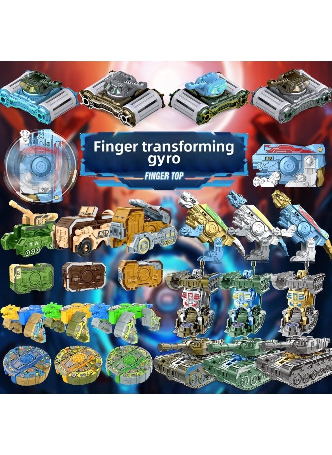 Generic - Fingertip Gyro Decompression Artifact Deformable Finger Gyro Decompression Finger Spiral Fingertip Toy Wholesale-Colour:Transformed Tank Series-random Color - Image 1