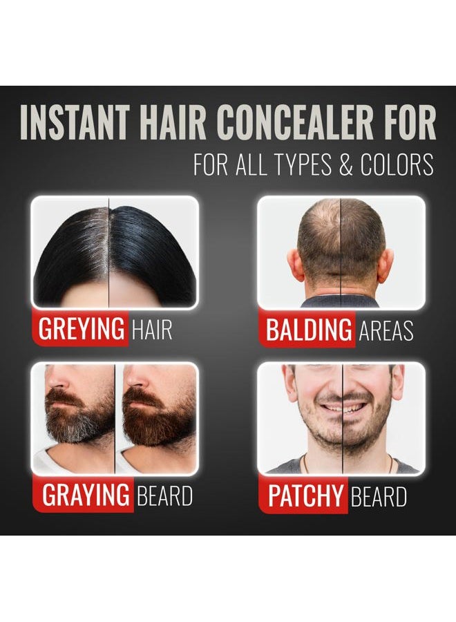 Tint Hair temporary cover grays & conceal thinning/bald areas great for beards and hair touch-ups. Water, weather, sweat resistant. EXTRA Precision Applicator included for smaller areas (Brown) - Image 5