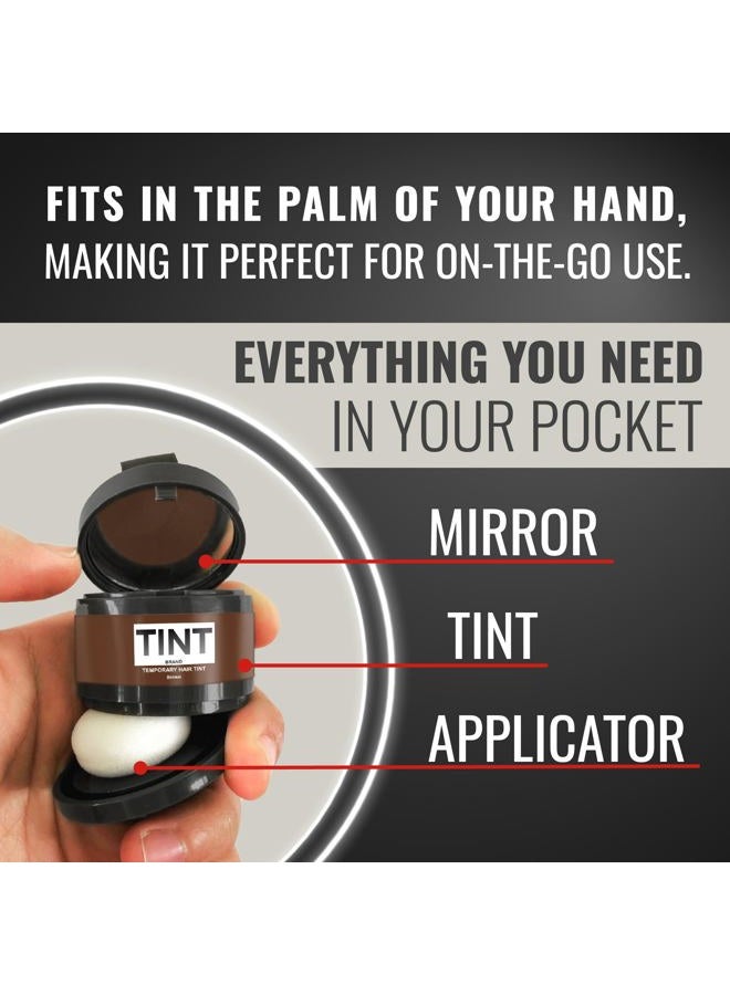 Tint Hair temporary cover grays & conceal thinning/bald areas great for beards and hair touch-ups. Water, weather, sweat resistant. EXTRA Precision Applicator included for smaller areas (Brown) - Image 4
