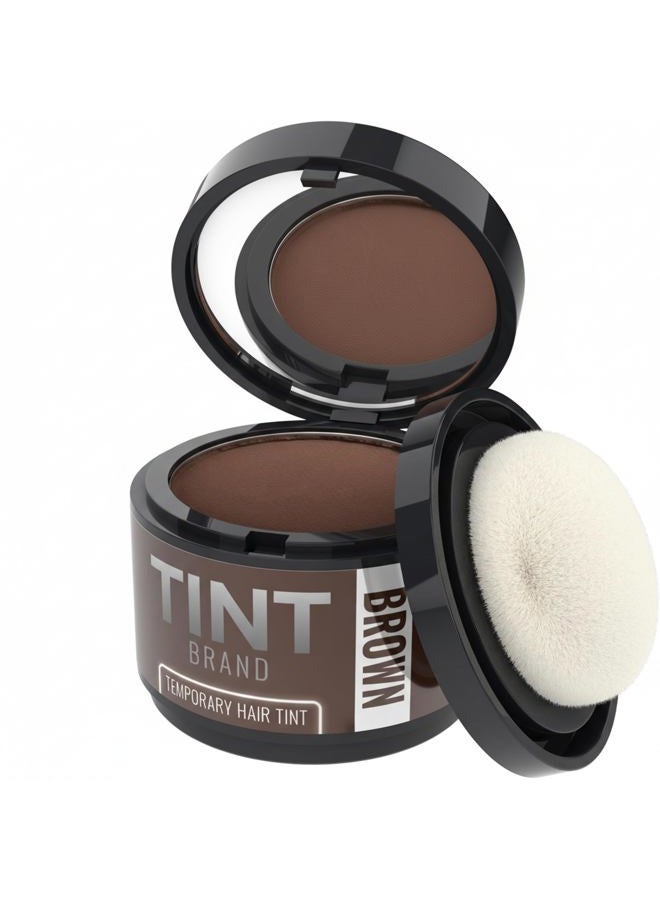 Tint Hair temporary cover grays & conceal thinning/bald areas great for beards and hair touch-ups. Water, weather, sweat resistant. EXTRA Precision Applicator included for smaller areas (Brown) - Image 1