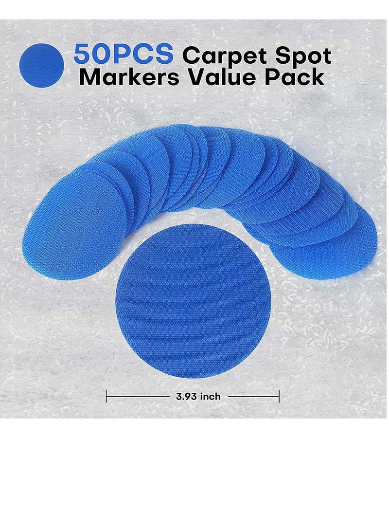 Excefore صنّاع السجاد 50 قطعة من علامات البقع الزرقاء للفصول الدراسية، بقع دوائر السجاد للأطفال والمعلمين ورياض الأطفال - Image 3
