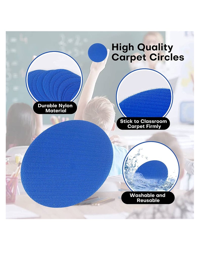 Excefore صنّاع السجاد 50 قطعة من علامات البقع الزرقاء للفصول الدراسية، بقع دوائر السجاد للأطفال والمعلمين ورياض الأطفال - Image 4