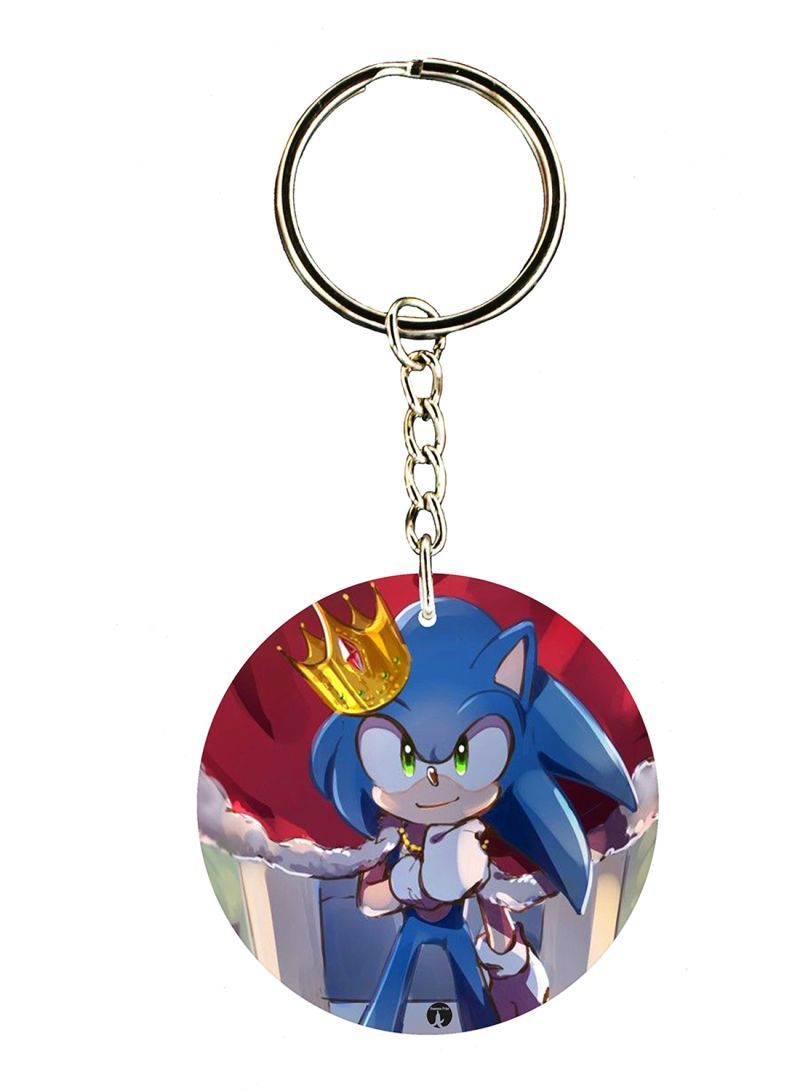 Keychain Of The Video Game Sonic ( 2 Sides)