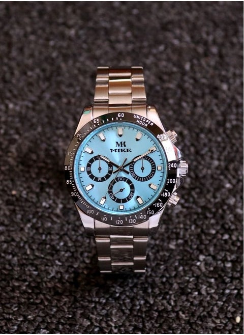 Men's watch in silver and cyan Daytona