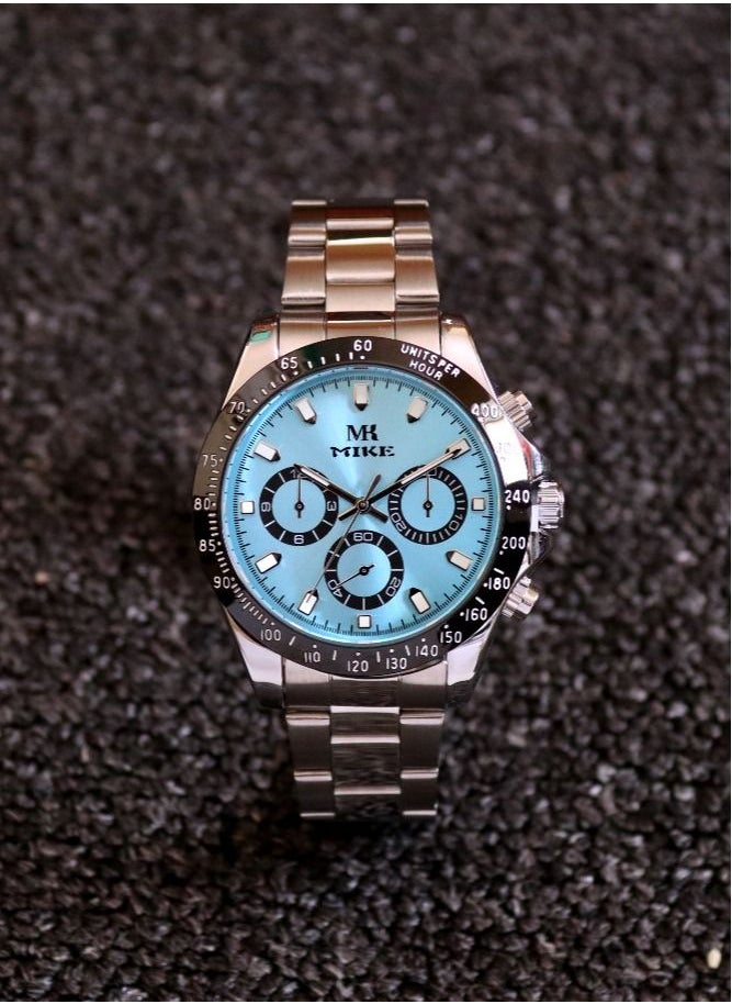 MIKE Men's watch in silver and cyan Daytona  - Image 1