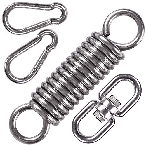 WAREMAID Hammock Chair Hanging Kit Swing Spring Hardware, Heavy Duty Suspension Swivel Hanger Hook for Hanging Chair, Rocking Seat, Porch Swing, Garden, 550 LB - Image 1