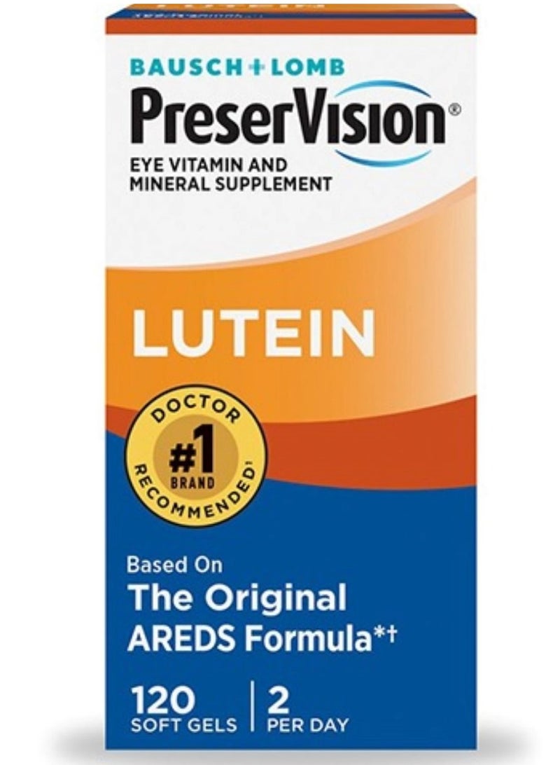 Bausch + Lomb PreserVision AREDS Lutein Soft Gels – 120 Count - Image 1