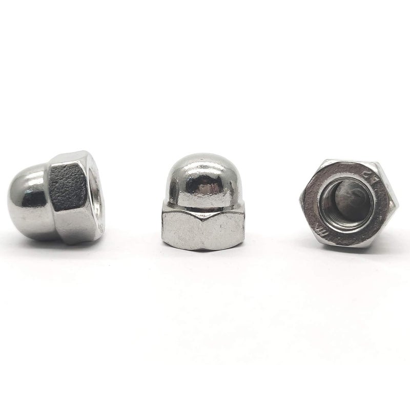 DGZ M10X1.25mm 304 Stainless Steel Fine Thread Hex Acorn Cap Nuts Decorative Nut Caps 5pcs - Image 1