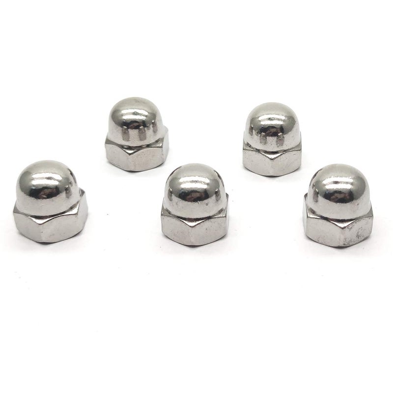 DGZ M10X1.25mm 304 Stainless Steel Fine Thread Hex Acorn Cap Nuts Decorative Nut Caps 5pcs - Image 2