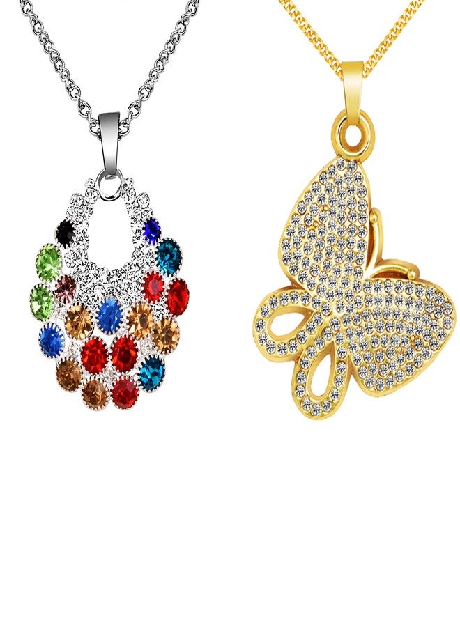 طقم قلادة ميكادو أصفر بتصميم قوس قزح من معدن غير ثمين للنساء والفتيات