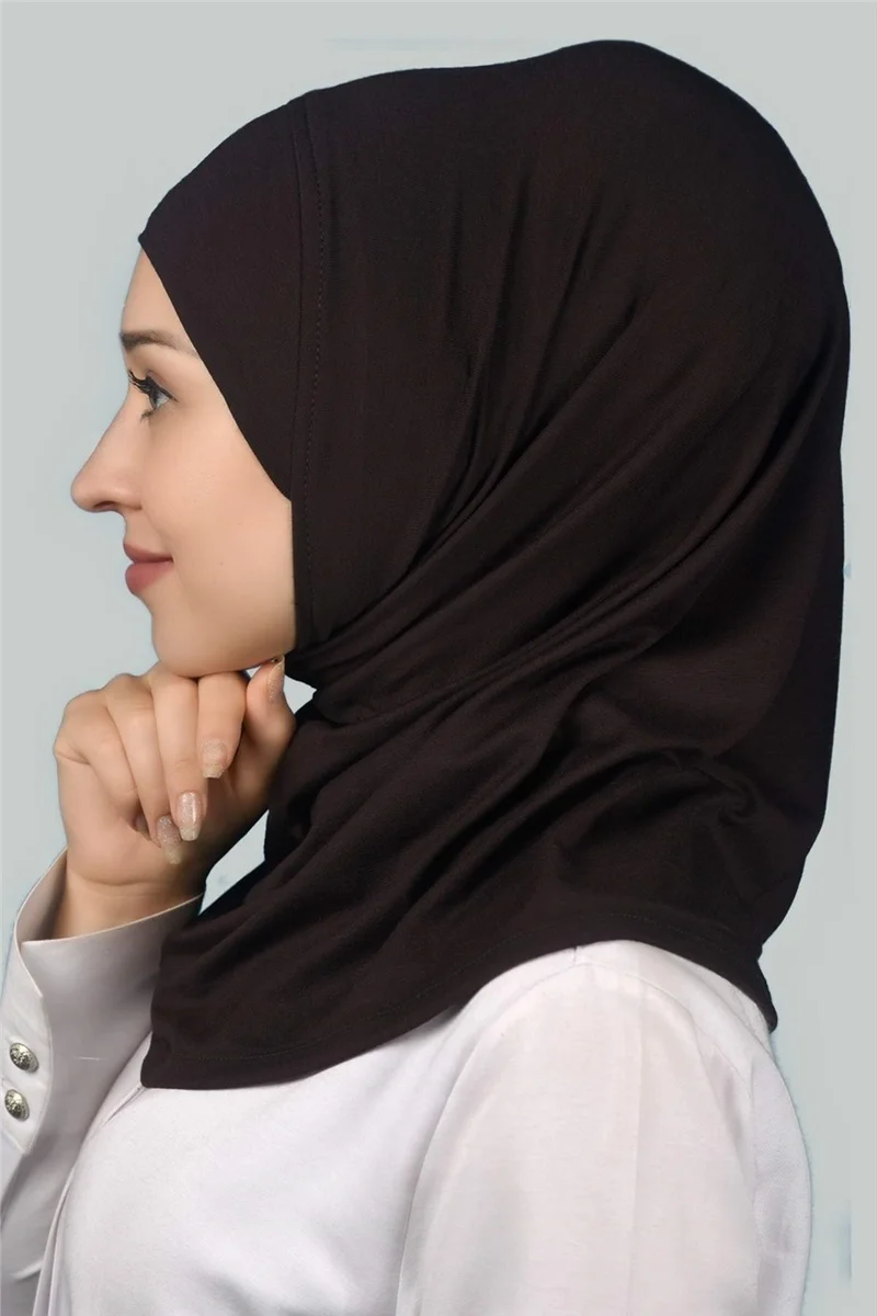 التوبة Ready-made Hijab Practical Scarf Hijab Hijab - Prayer Cover - Dark Brown