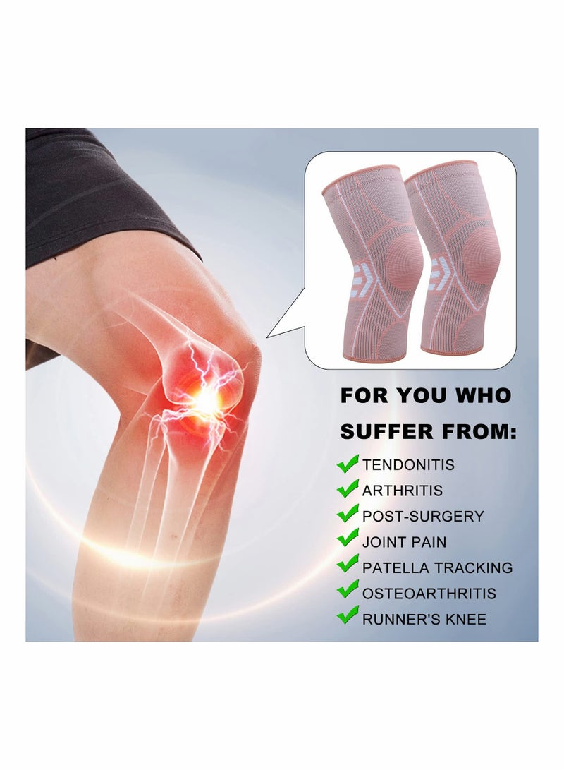 Zikra Knee Braces for Knee Pain 2 pack, Knee Brace, Knee Compression Sleeve Support for Women & Men, Running, Gym, Hiking (XL) - Image 3