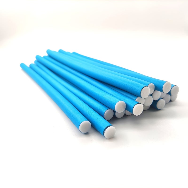 Xianglangsuccess 10 Pieces Flexible Curling Rods, Soft Foam No Heat Hair Rollers, Curler for Women with Long and Short Hair (Blue, 0.31 x 9.4in) - Image 3