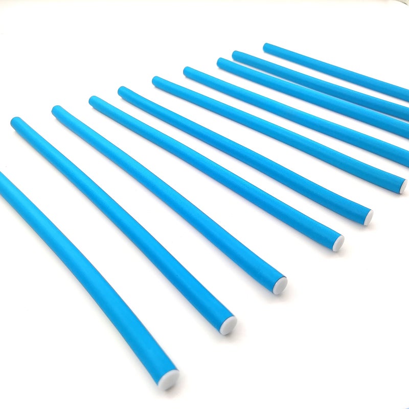 Xianglangsuccess 10 Pieces Flexible Curling Rods, Soft Foam No Heat Hair Rollers, Curler for Women with Long and Short Hair (Blue, 0.31 x 9.4in) - Image 2