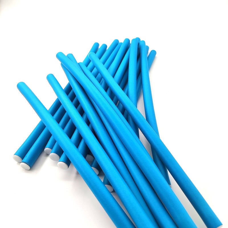Xianglangsuccess 10 Pieces Flexible Curling Rods, Soft Foam No Heat Hair Rollers, Curler for Women with Long and Short Hair (Blue, 0.31 x 9.4in) - Image 1