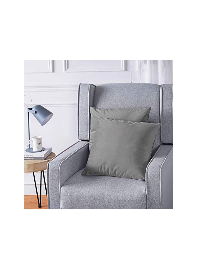 The Bros 2-Pack Velvet Fleece Decorative Throw Pillows - 18" Square, Dark Grey - Image 4