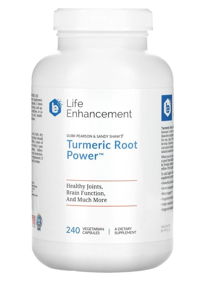 Life Enhancement Turmeric Root Power 240 Vegetarian Capsules 
