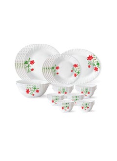 LARAH BY BOROSIL Larah by Borosil Hazel Fluted Series Opalware Dinner Set | 33 Pieces for Family of 6 | Microwave & Dishwasher Safe | Bone-Ash Free | Crockery Set for Dining & Gifting | Plates & Bowls | White 