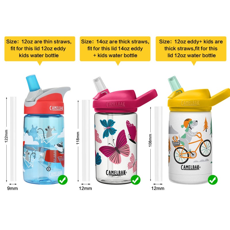 CampTek Replacement Straws for CamelBak eddy Kids 12oz Water Bottle,Accessories Set Include 5 BPA-FREE Straws and 1 Cleaning Brush - Image 5