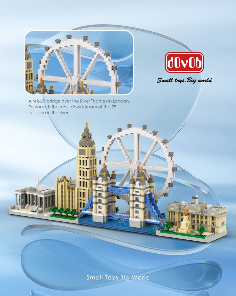 dOvOb Architecture London Skyline Collection Micro Mini Blocks Set Model Kit and Gift for Kids and Adults (3076 Pieces) - Image 4