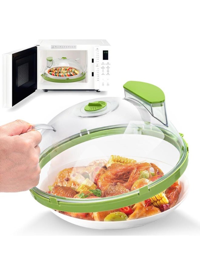 Microwave Splatter Guard (with Steamer), 10-inch Clear Microwave Dish Cover, Suitable for Food, Microwave Kitchen Gadgets, and Cookware Accessories - Image 4