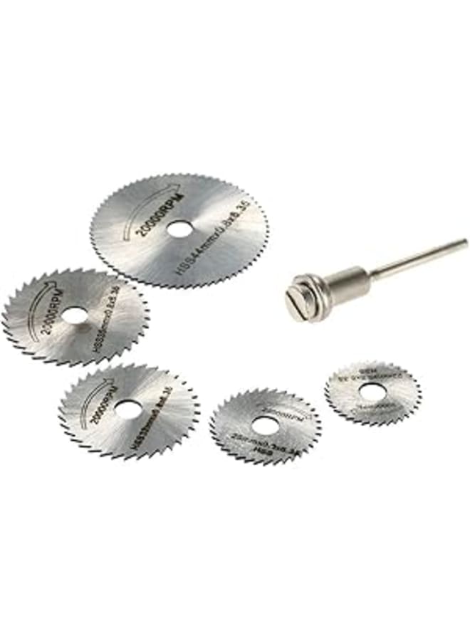 5pcs HSS Rotary Blades Cutting Discs with Mandrel Cut-off Circular Saw for Dremel Rotary Tool Electric Grinding Accessories