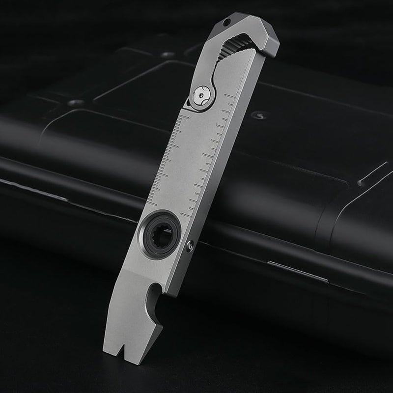 Titanium Multifunctional Tool Pry Bar Wrench Screwdriver Bottle Opener - Image 4