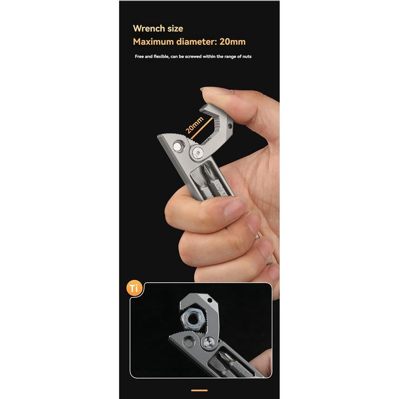 Titanium Multifunctional Tool Pry Bar Wrench Screwdriver Bottle Opener - Image 3