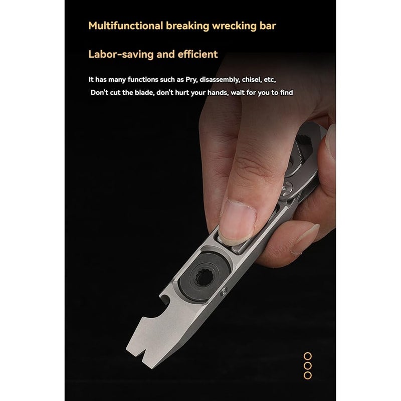 Titanium Multifunctional Tool Pry Bar Wrench Screwdriver Bottle Opener - Image 5