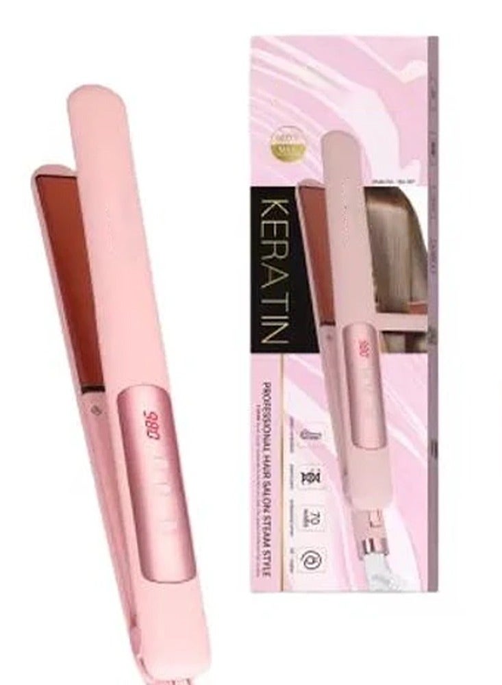 مكواة فرد الشعر الاحترافية BA-307، بتقنية اللوحة المغطاة بالزيوت المغذية وتأثير الكيراتين، شاشة رقمية لعرض درجة الحرارة، تسخين سريع، خفيفة الوزن وسهلة الاستخدام، تصميم احترافي مثالي للاستخدام في المنزل أو الصالون - Image 2