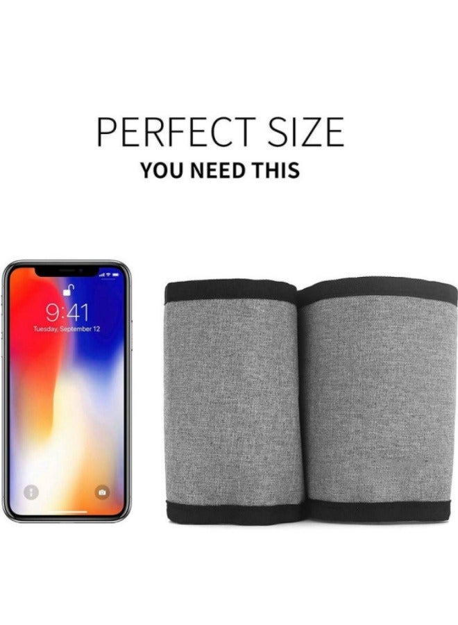 حامل أكواب الأمتعة، حامل أكواب السفر، حامل مشروبات الأمتعة، حقيبة سفر، مسند ذراع، حقيبة تخزين، رمادي - Image 5