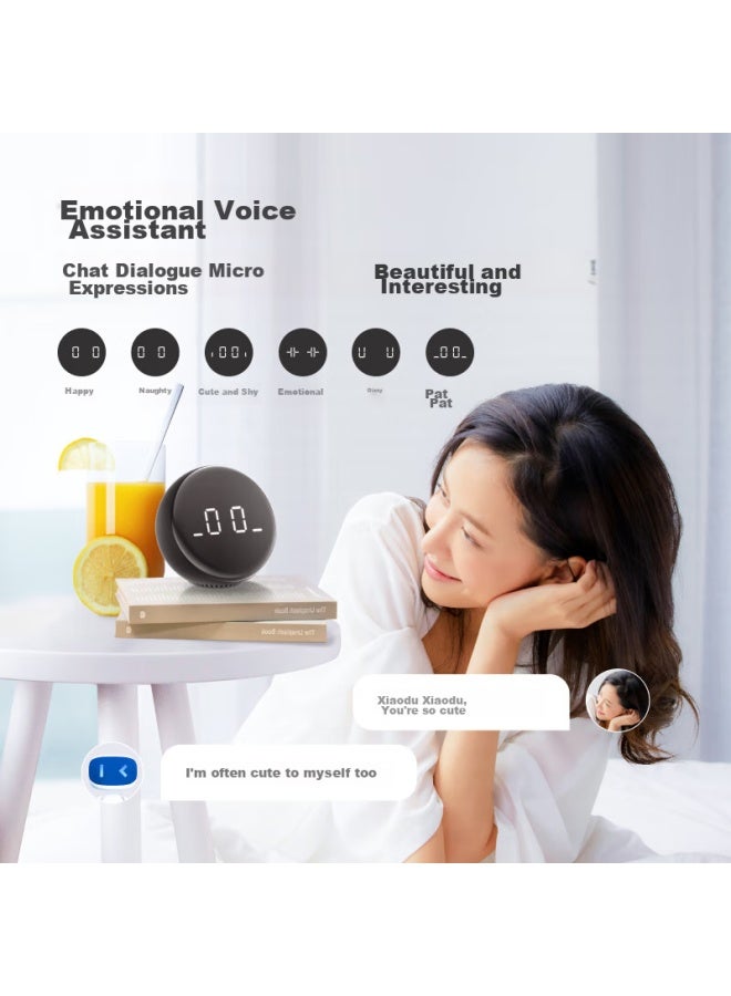 Small Xiaodu Smart Alarm Clock Speaker Pro, Large Digital Display, Creative Bedside Alarm With Voice Interaction And Remote Control For Home Appliances, Children's Early Education Machine And Storytelling Device, Gift For Chinese New Year - Image 3