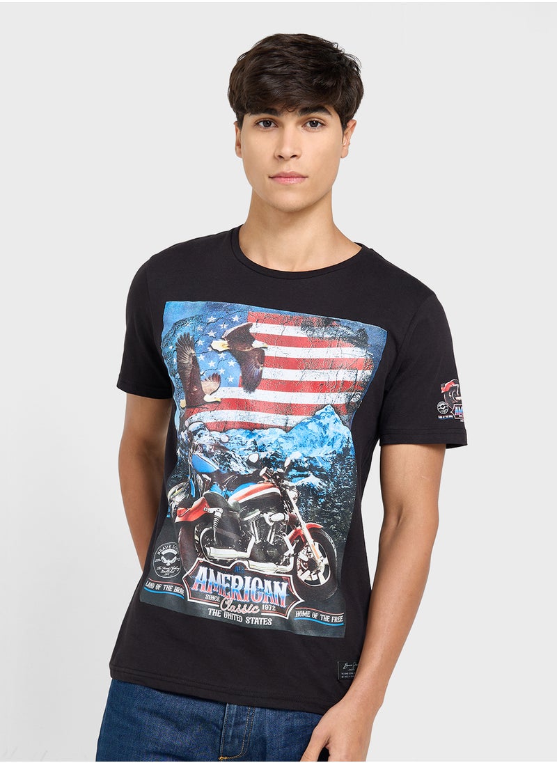 BRAVE SOUL Graphic Print T-Shirt  - Image 1