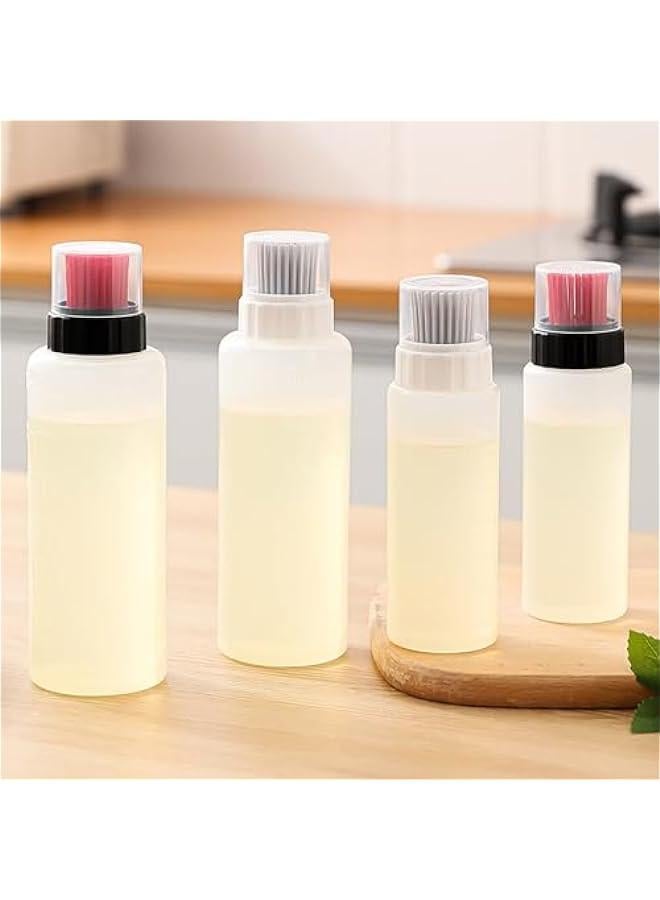 Transparent Oil Bottle with Flexible Bristle Design  Scale, Food Grade BPA Container for Kitchen Supplies, Multipurpose Gadget Tool with Sauce Brush. - Image 4