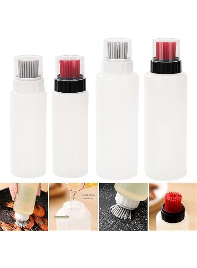 Transparent Oil Bottle with Flexible Bristle Design  Scale, Food Grade BPA Container for Kitchen Supplies, Multipurpose Gadget Tool with Sauce Brush. - Image 3