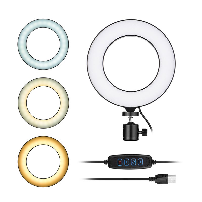 إسكدنيا مصباح LED صغير بإضاءة على شكل حلقة أسود/ أبيض - Image 1