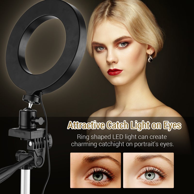 إسكدنيا مصباح LED صغير بإضاءة على شكل حلقة أسود/ أبيض - Image 2