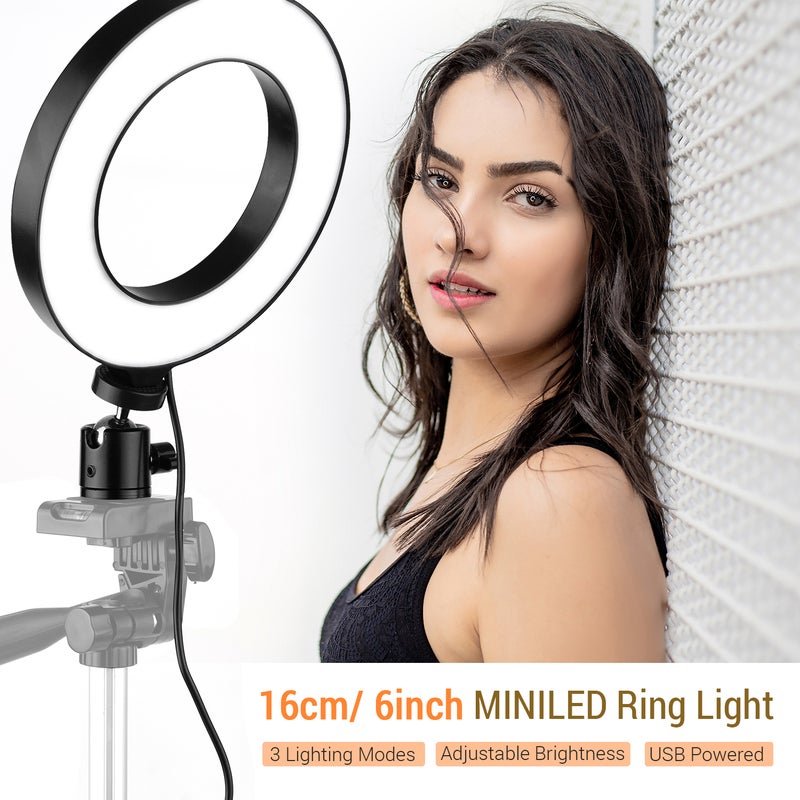 إسكدنيا مصباح LED صغير بإضاءة على شكل حلقة أسود/ أبيض - Image 3