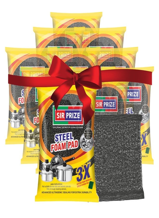 Sir Prize Multipurpose Steel Foam Pad Sponge Scourer Kitchen Scrubber Suitable for Dish/Utensils/Tiles, Washbasin Times Better Than Regular Sponge pad Combo Pack of (12pcs) - Image 1
