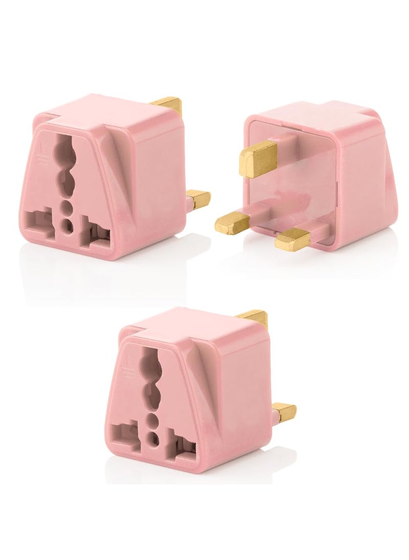 HI PLASST PINS N PLUGS HiPlasst 3pcs Pack India to UK Plug Adapter TypeG Plug Adapter UK Converter for Indian Plug for Dubai Singapore Hong Kong Malaysia Compact UK Travel Adapter  - Image 1