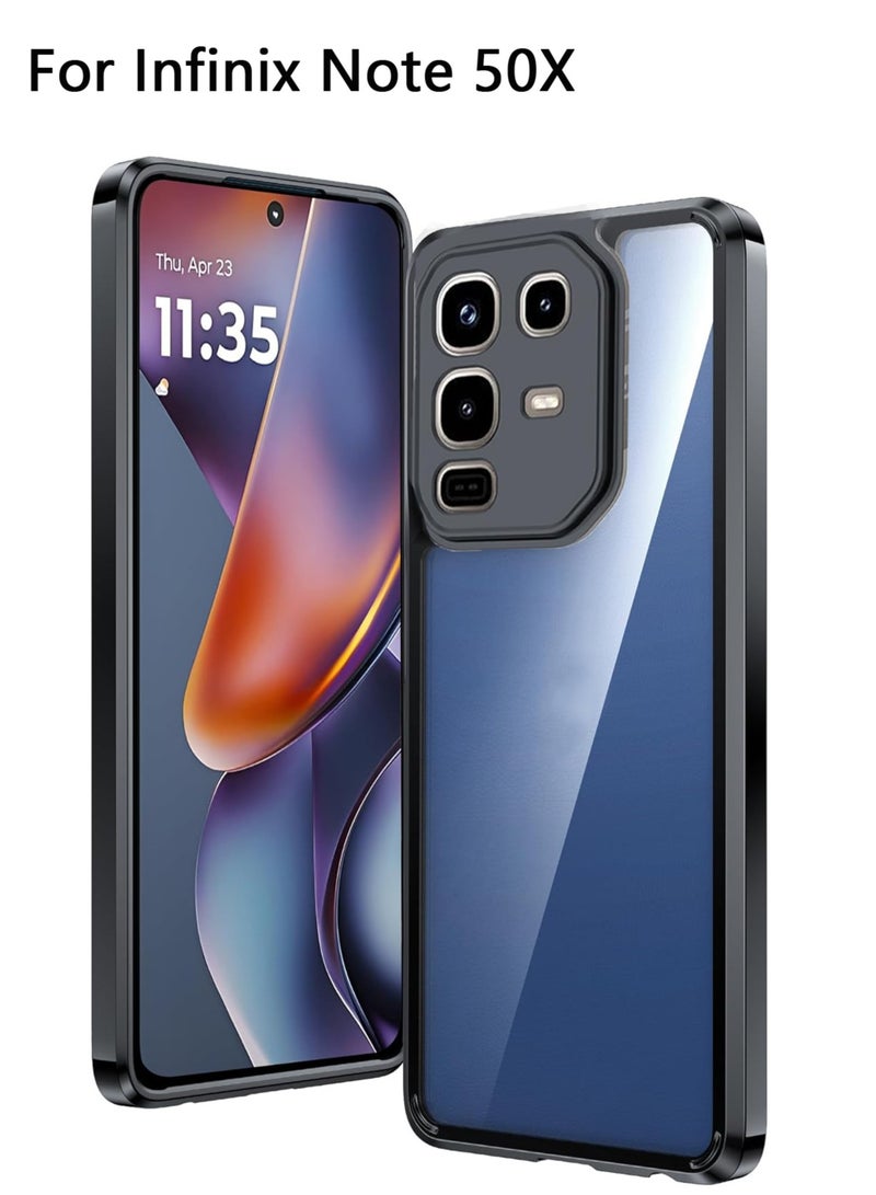 Case Compatible with Infinix Note 50x 5G, [Droproof] [Sweat-Proof] [Fingerprint-Proof] Shockproof Protective Phone Case Fits Infinix Note 50x 5G,Black - Image 1