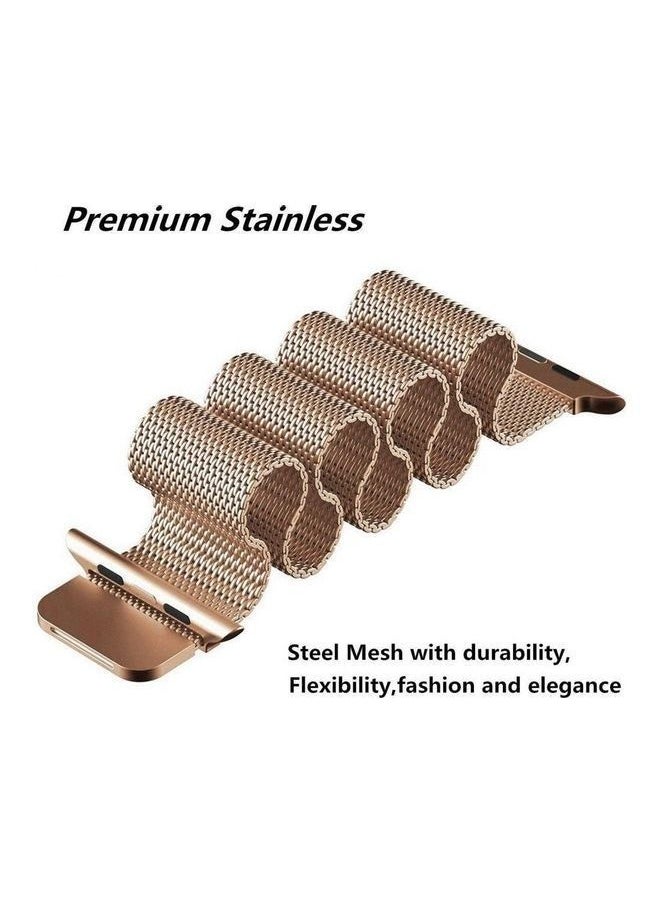 Generic - Milanese Loop Watch Band For  Series 5/6/7 38/40/41 Apple Watch, Stainless Steel Iwatch Replacement Strap - Gold - Image 1