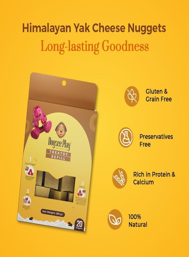 Dogsee عبوة إعادة تعبئة ألعاب Dogsee Treatoy Yeti، 9.8 أونصة (20 قطعة) | قطع مضغ أسنان من جبن الياك الهيمالايا | خالية من المكونات الاصطناعية | مكافآت سهلة الهضم للكلاب - Image 3
