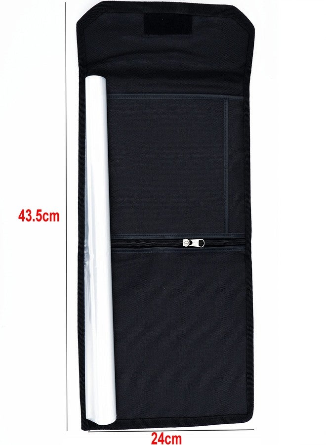 Asraw Stylish Vehicle Document Organiser Bag Mini Waterproof Document Holder for Your Any Vehicle. Multi Pockets for Small Accessories (6 Leafs) (Black) - Image 3
