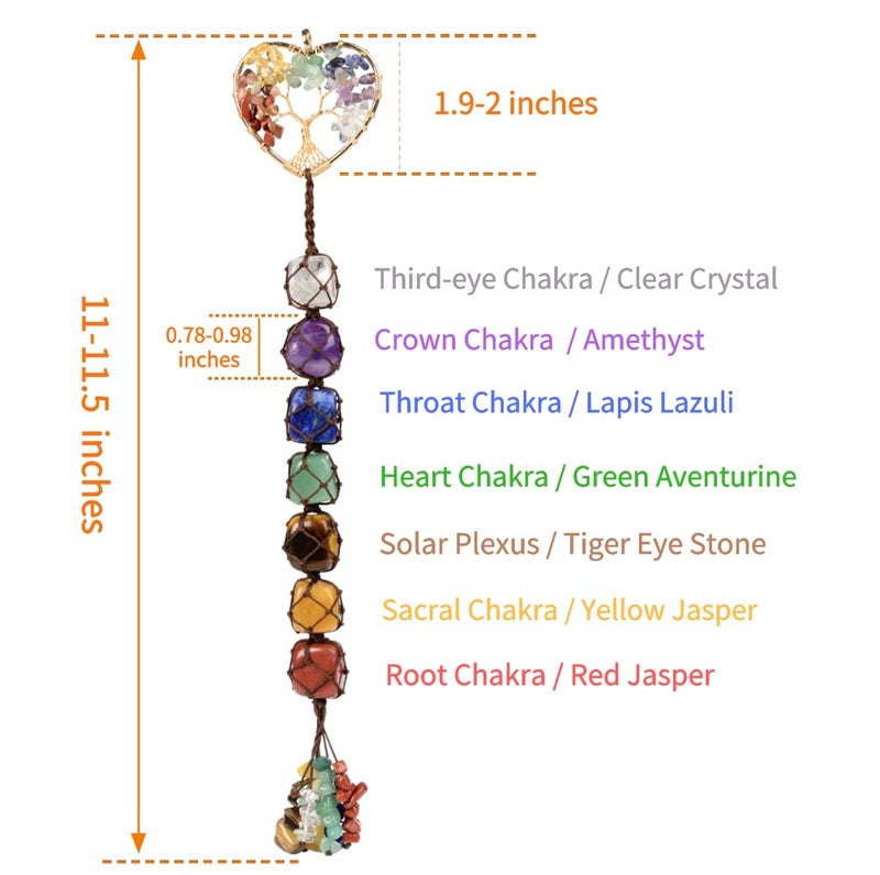 Nicestone Gemstones Healing Feng Shui Crystals Window Car Decorations Hanging Ornament for Home Decor Party Decorï¼ˆHeart Shapeï¼‰ - Image 2